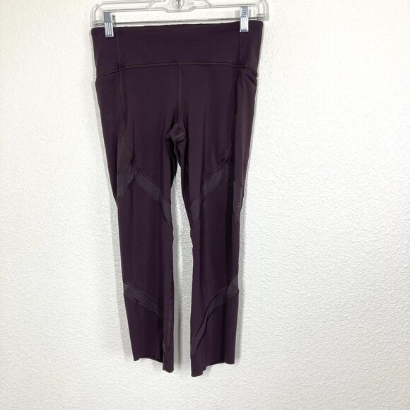 Lululemon Leggings Womens 6 Purple Ankle Mesh Panel Activewear Skinny Yoga Gym - Picture 1 of 13